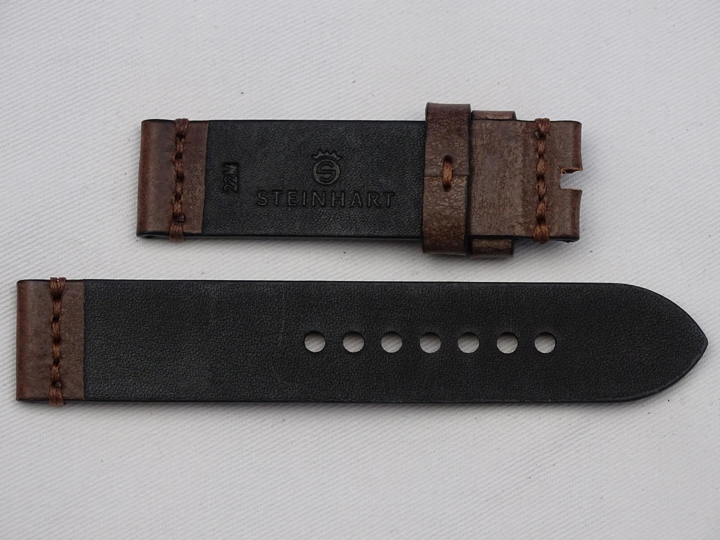 Leather Strap brown with brown stitching