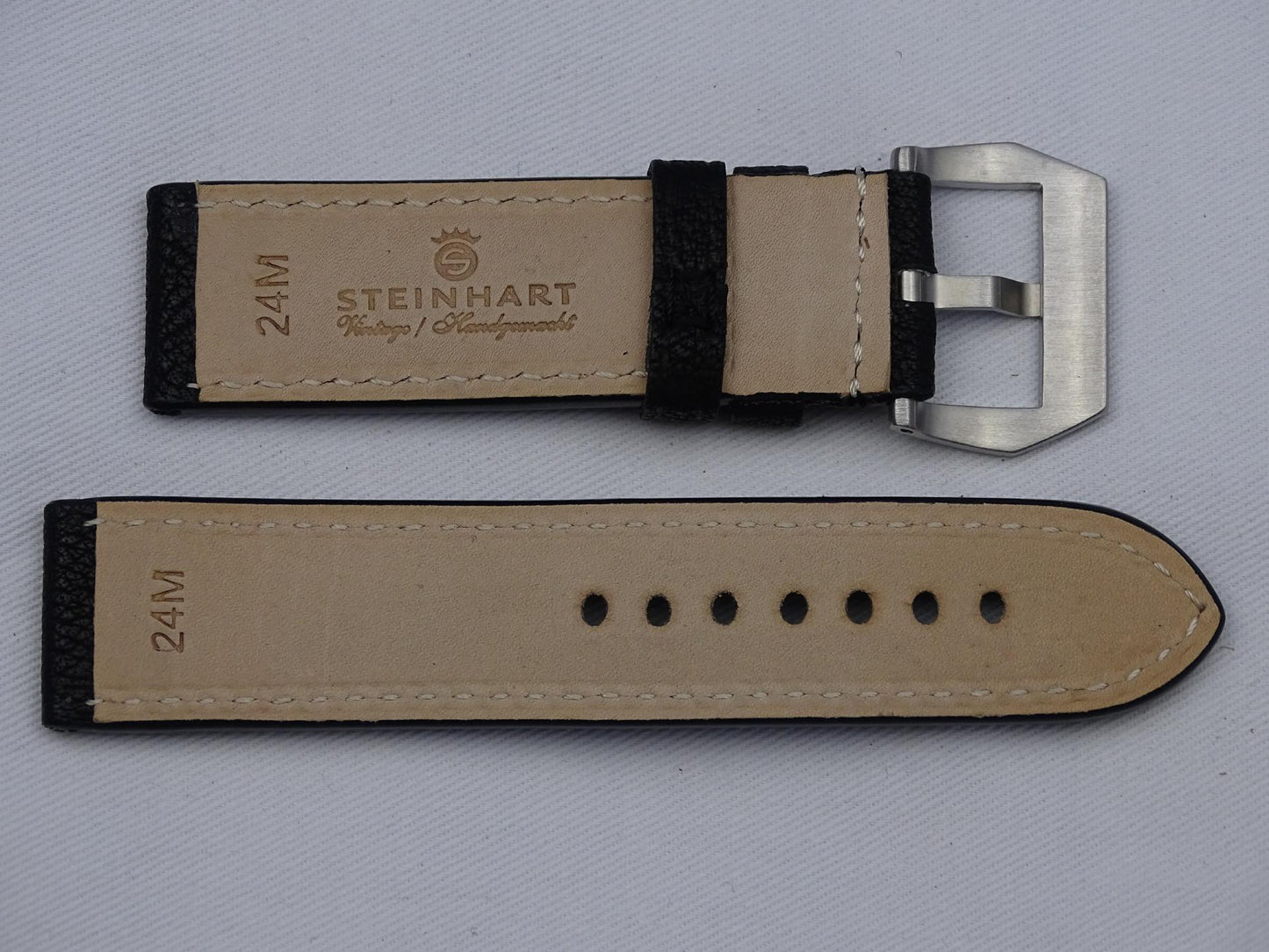 Leather Strap dark brown with dark brown stitching
