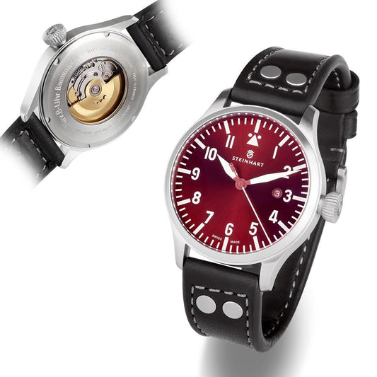 Nav B-Uhr 44 date red