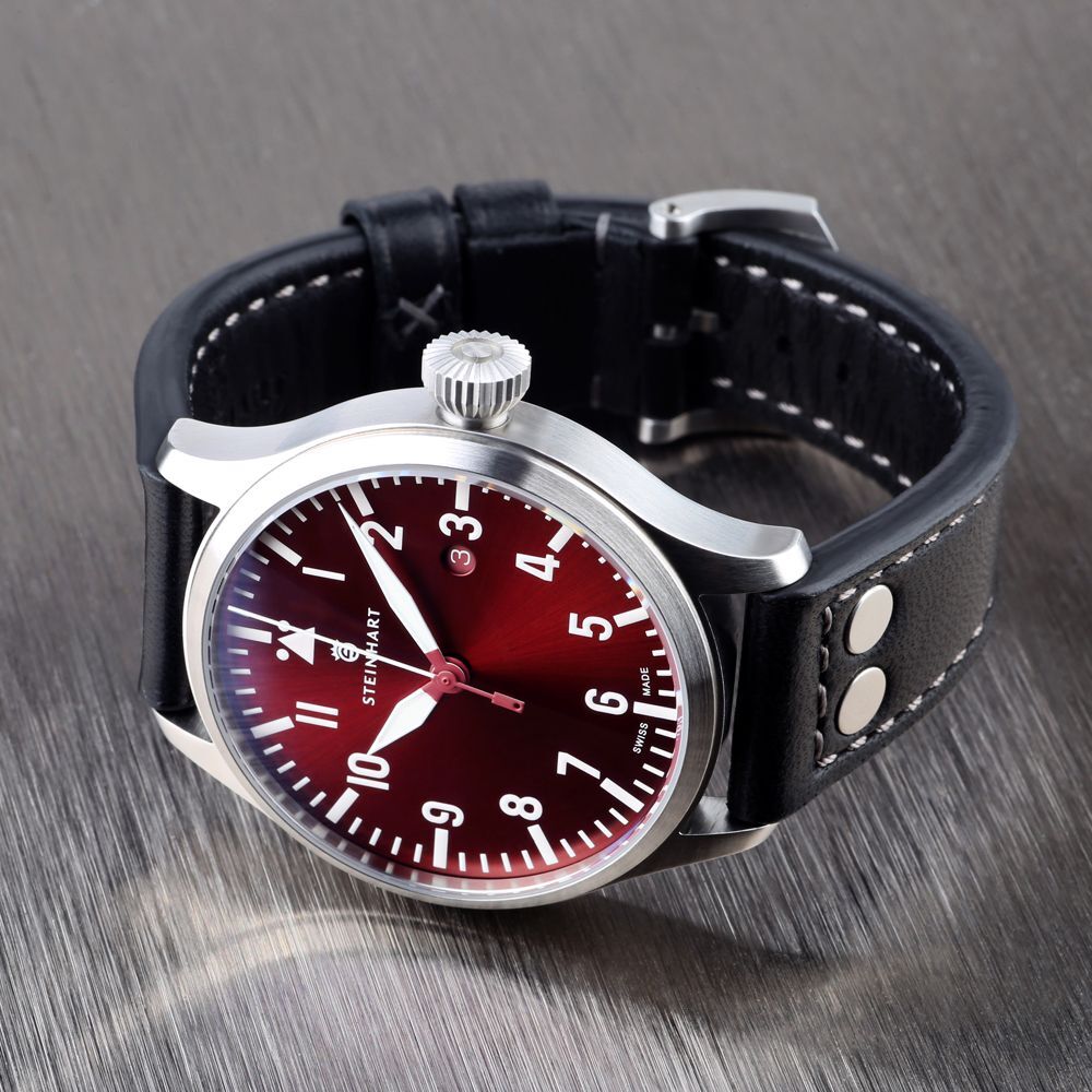 Nav B-Uhr 44 date red