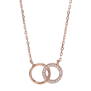 Rose gold plated silver necklace ANNA 2 circles