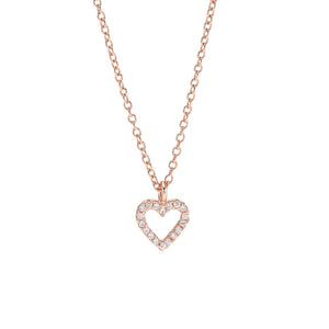 Rosegold-plated necklace AIDA heart 8mm 42+3cm