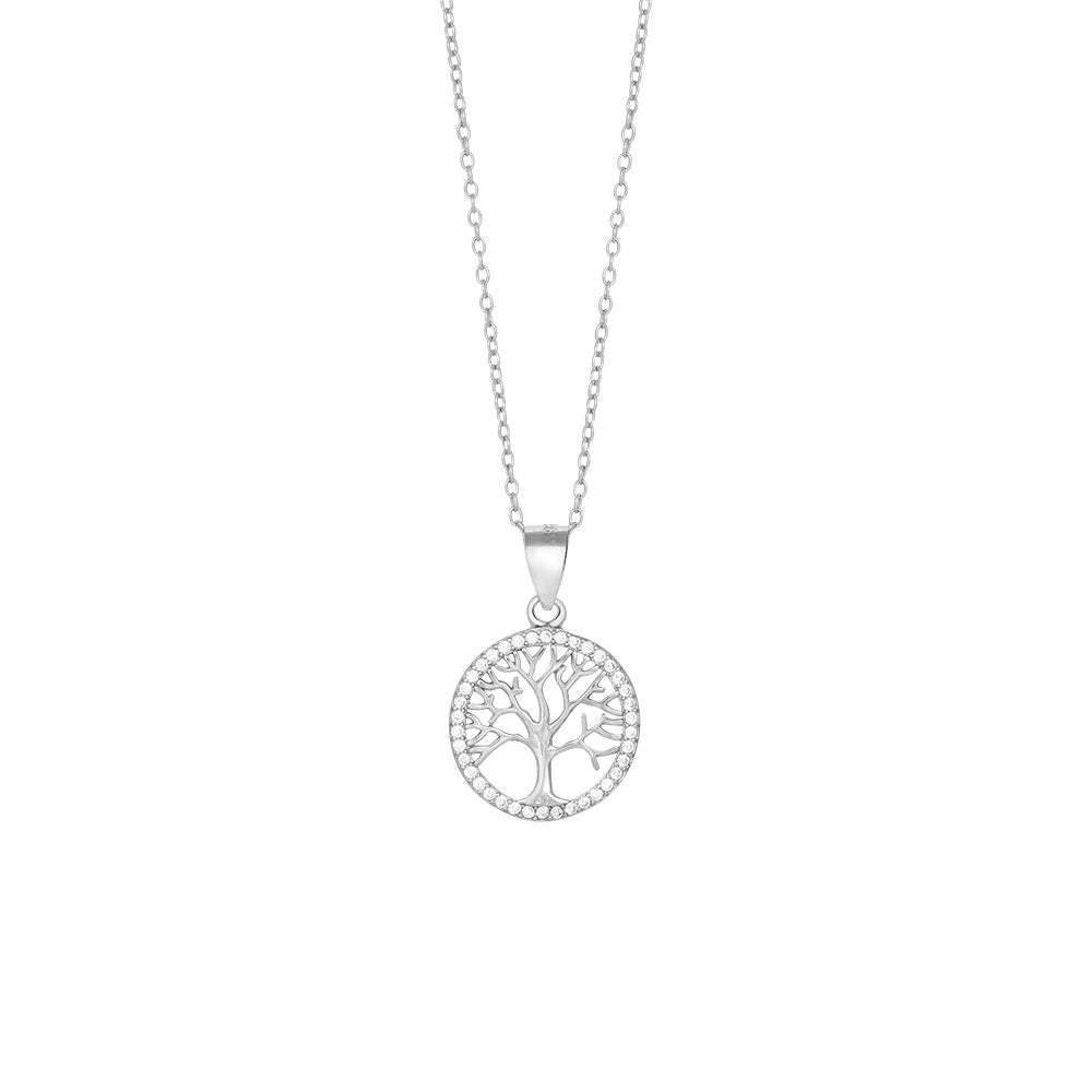 Rhodium-plated silver necklace CAIA