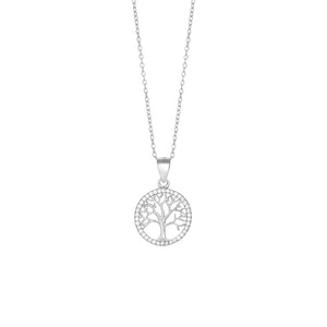 Rhodium-plated silver necklace CAIA