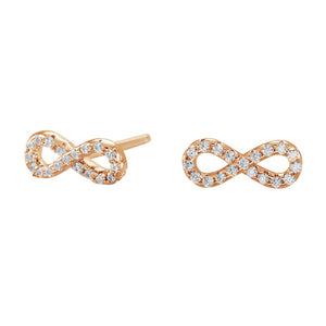 Rosegold-plated silver earrings AGNA with zirconia