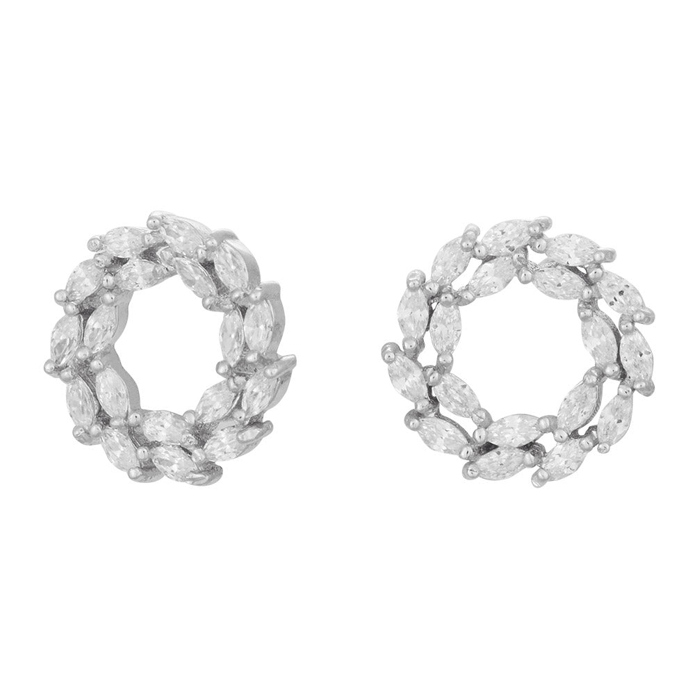 Rhodium-plated silver earrings BIBBI 13mm