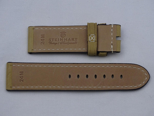 Suede leather Strap beige with grey stitching