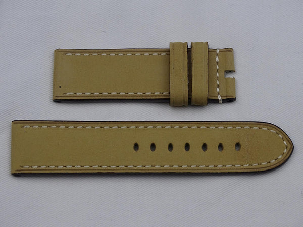 Suede leather Strap beige with grey stitching