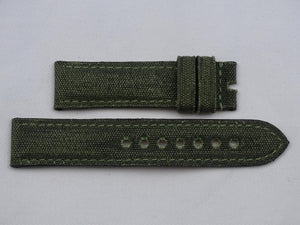 Canvas Strap vintage green with green stitching