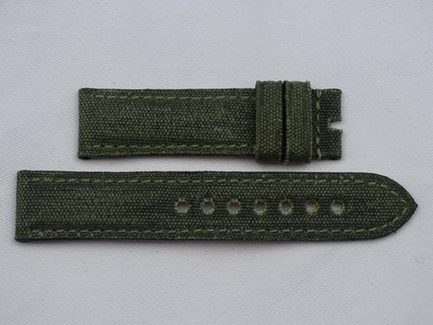 Canvas Strap vintage green with green stitching