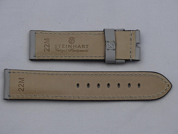 Leather Strap grey with grey stitching