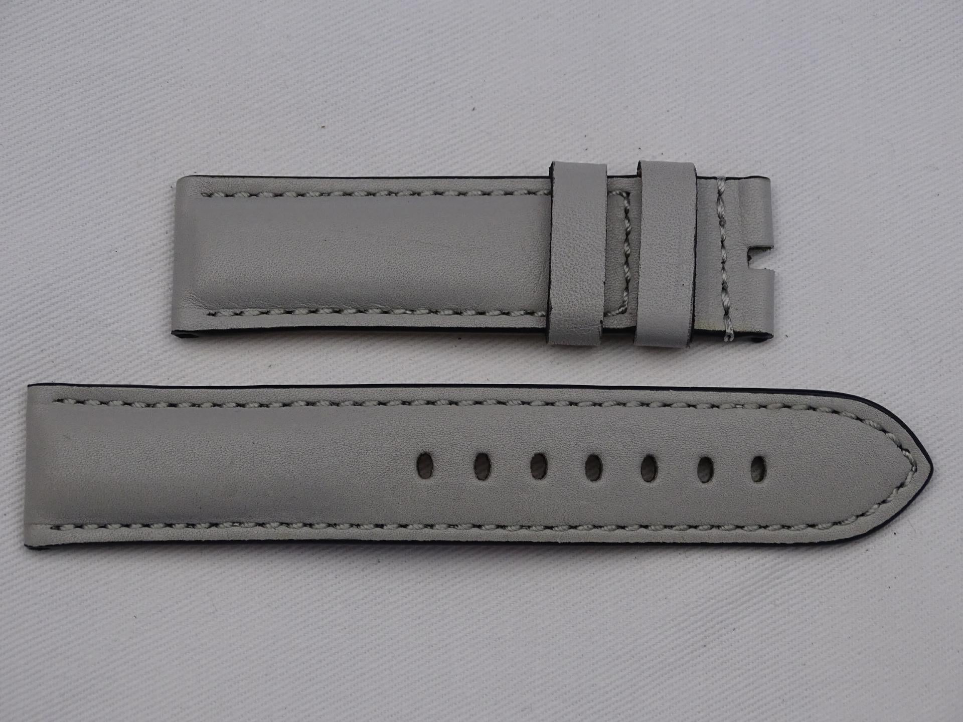 Leather Strap grey with grey stitching