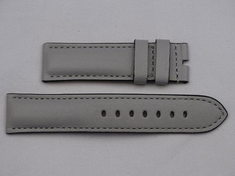 Leather Strap grey with grey stitching