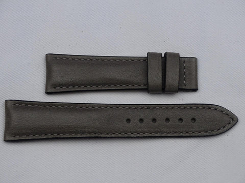 Leather Strap dark grey with grey stitching
