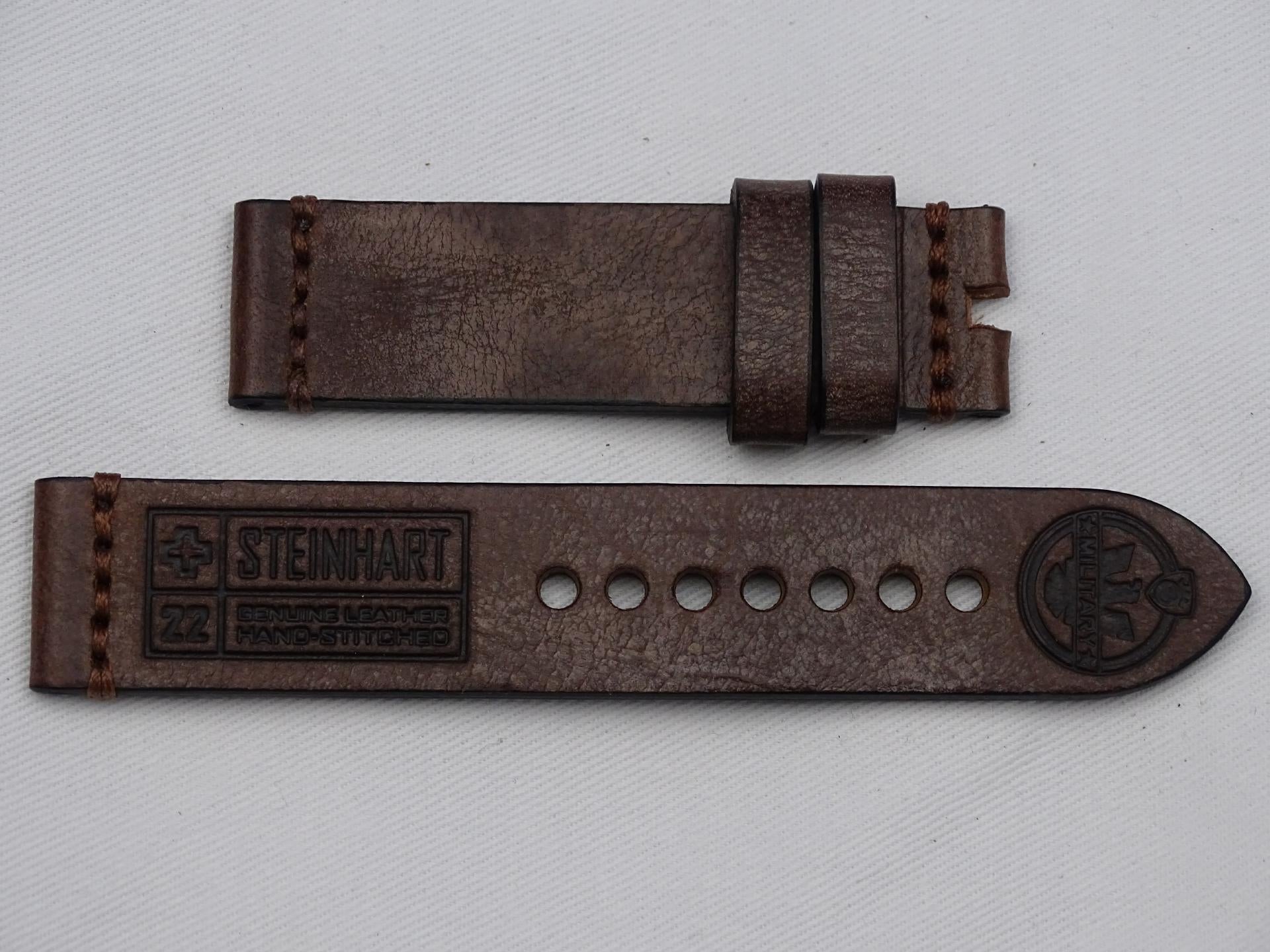 Leather Strap brown with brown stitching