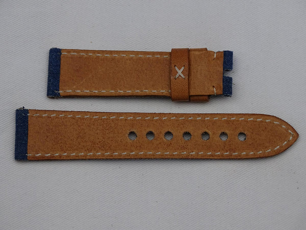 Canvas Strap vintage blue with gray stitching