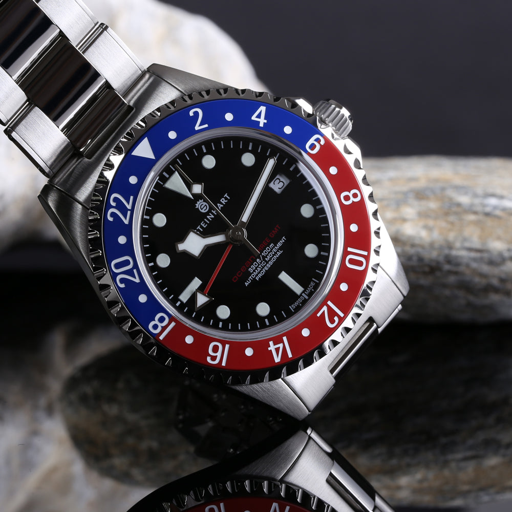 Olko Ocean 3 GMT Blue Red ceramic – www.olko-watches.com